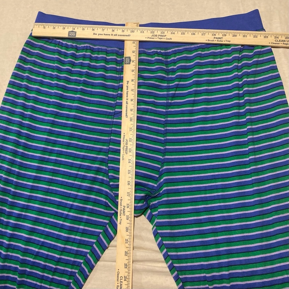 Amazon Essentials Men’s‎ Blue and Green Striped Pajama Bottoms - Picture 2 of 9